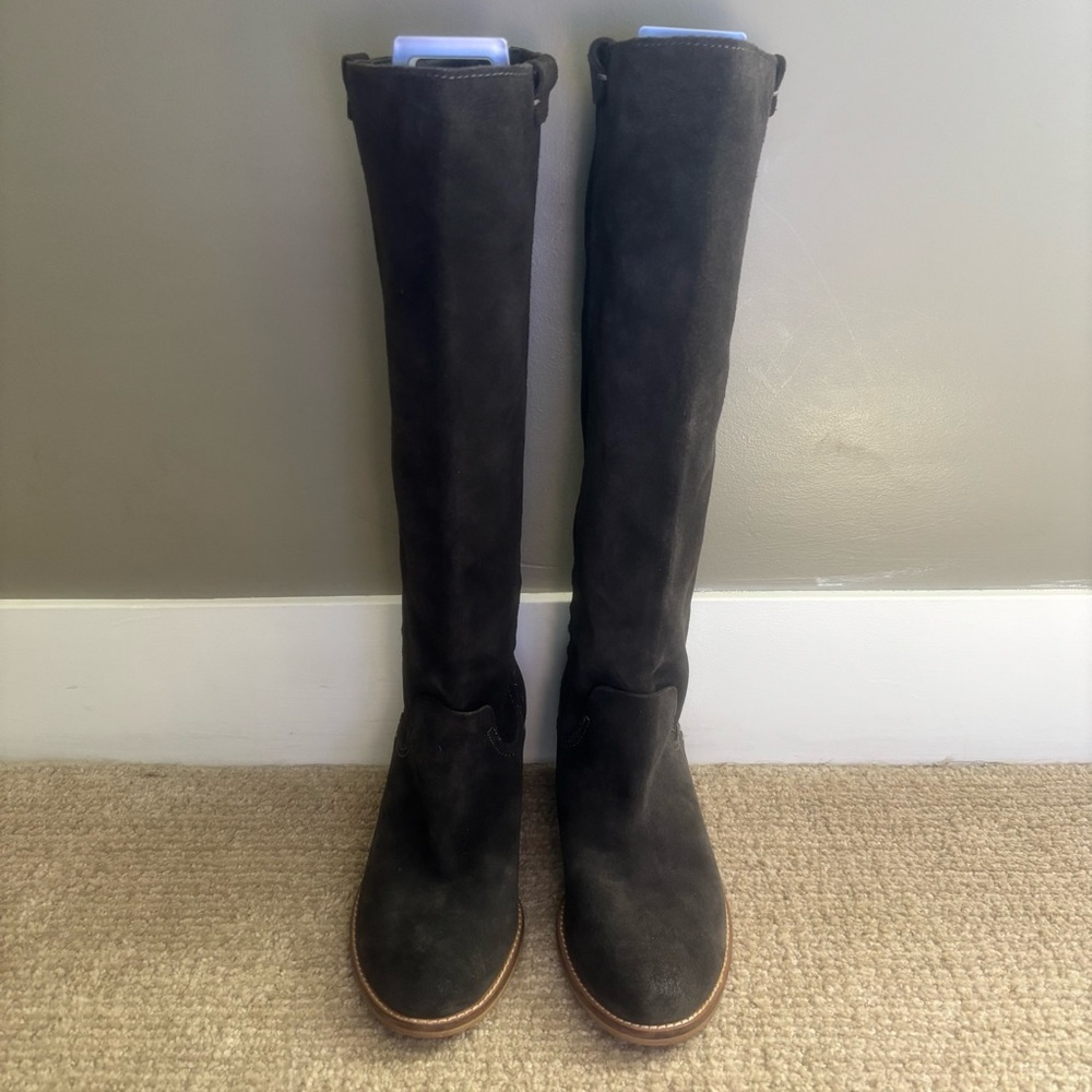 Dolce Vita Brown Suede Tall Western Boots Block Heel Women’s Size 7.5​ - Picture 2 of 12